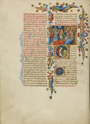 Die Anbetung der Könige; Initiale E: Schwertträger